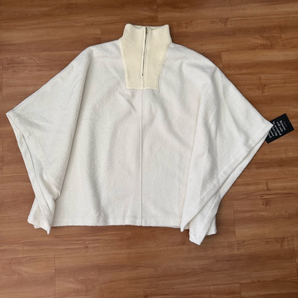 Tuckernuck Winter White Boucle High-Neck Poncho - Picture 11 of 15